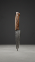 Engraved Hardwood Chef's Knife Walnut Handle